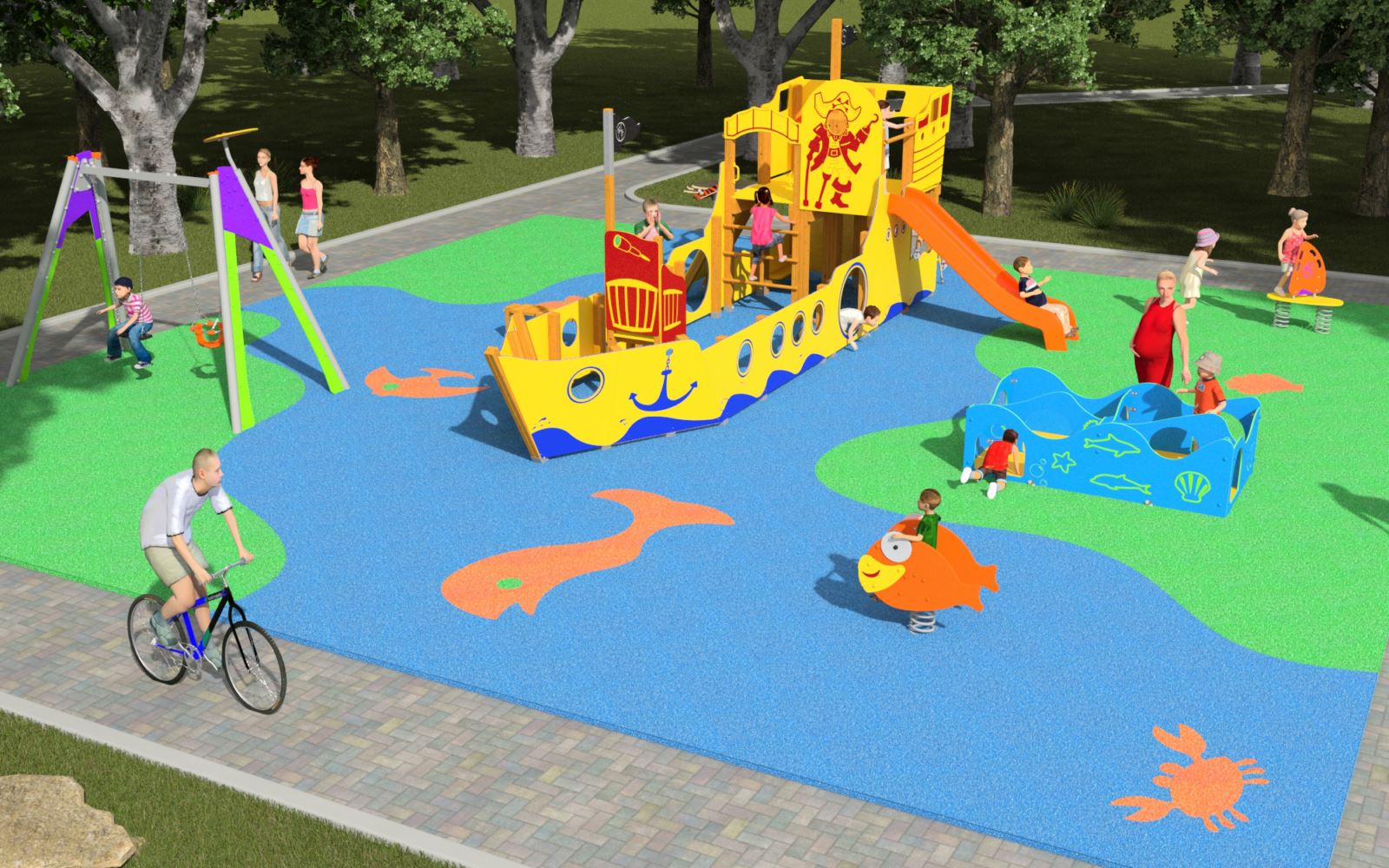 barco para parques infantiles