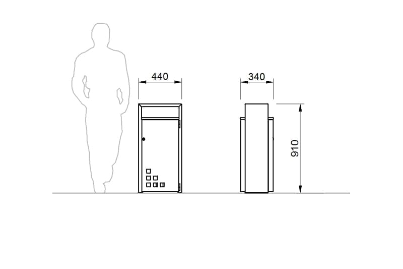 plano papelera urbana 2d