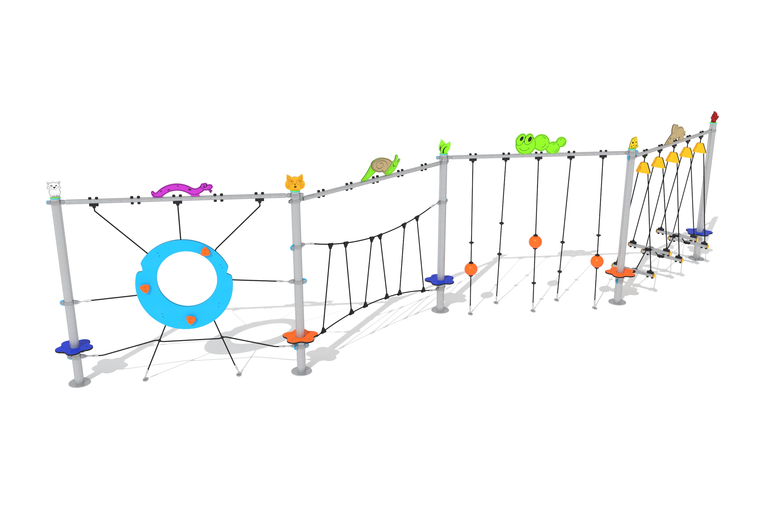 circuito cuerdas zig zag 3d