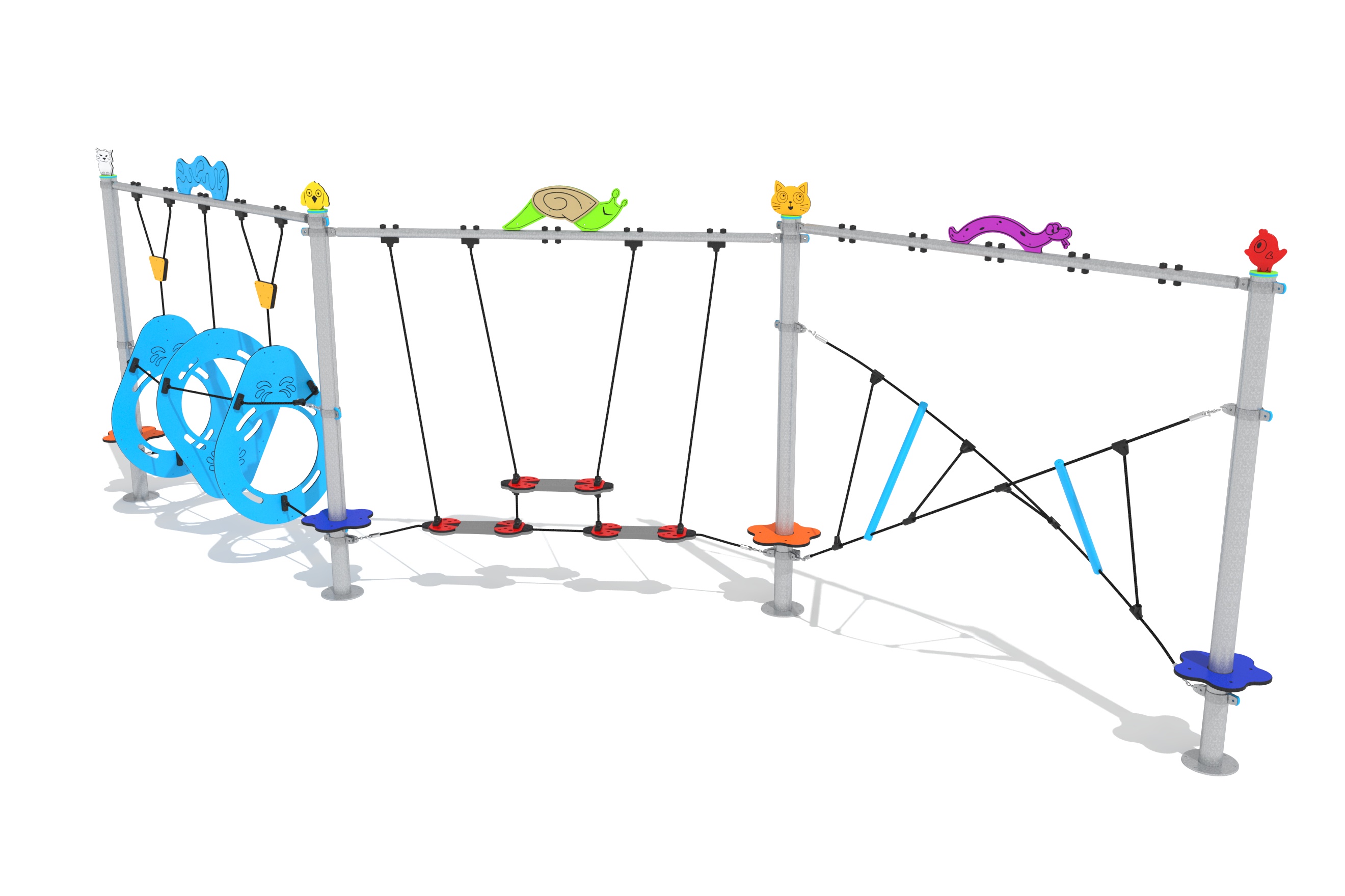 circuito cuerdas zig zag 3d