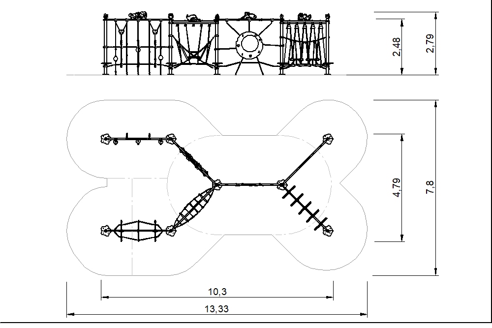 circuito cuerdas cruce caminos 2d