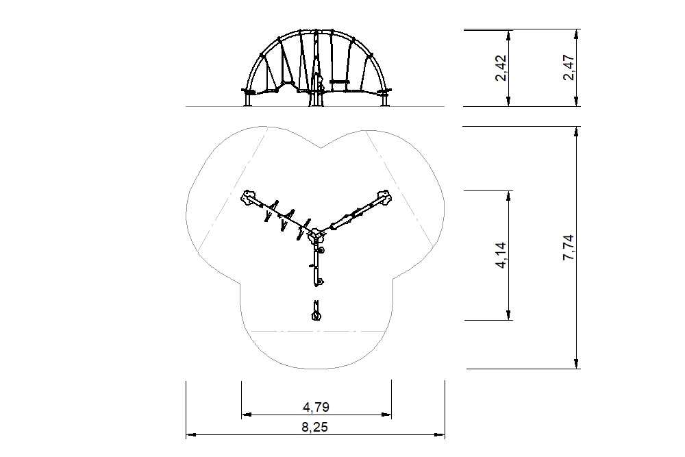 circuito cuerdas semiarcos estrella 2d