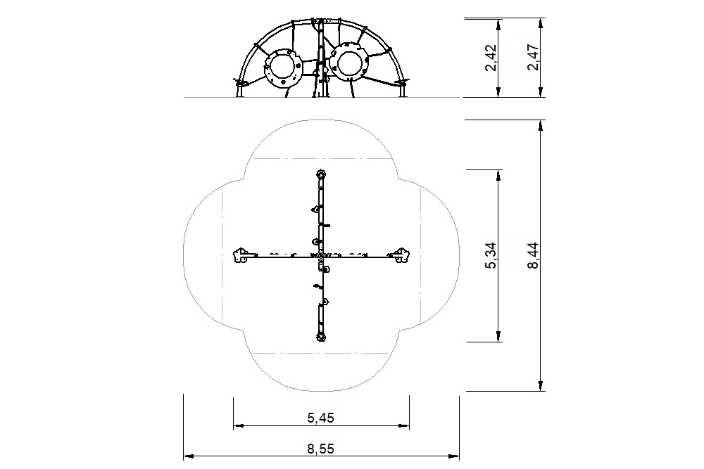 circuito cuerdas semiarcos 2d