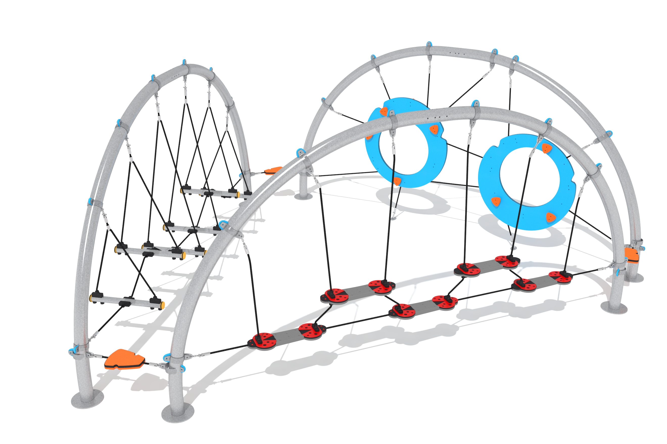 circuito cuerdas triangulo 3 arcos 3d