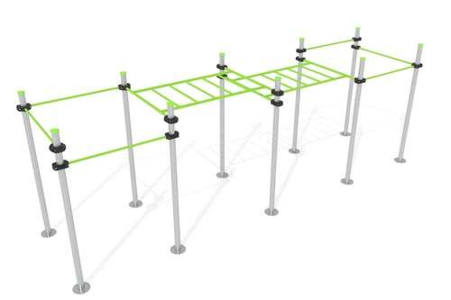 estructura postes barras rutina workout certificada 3d