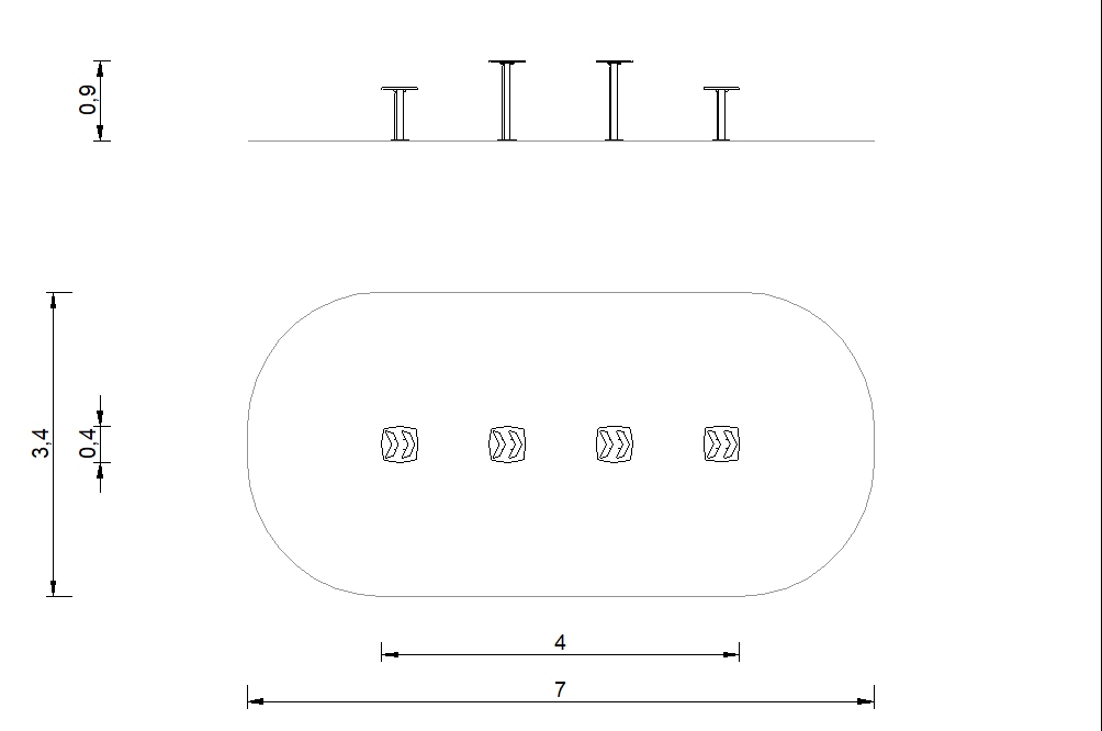 circuito ocr puntos equilibrio alineados elevados 2d