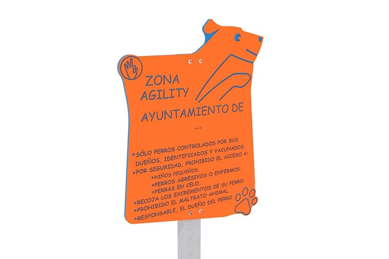 cartel informativo parque canino agility 3d
